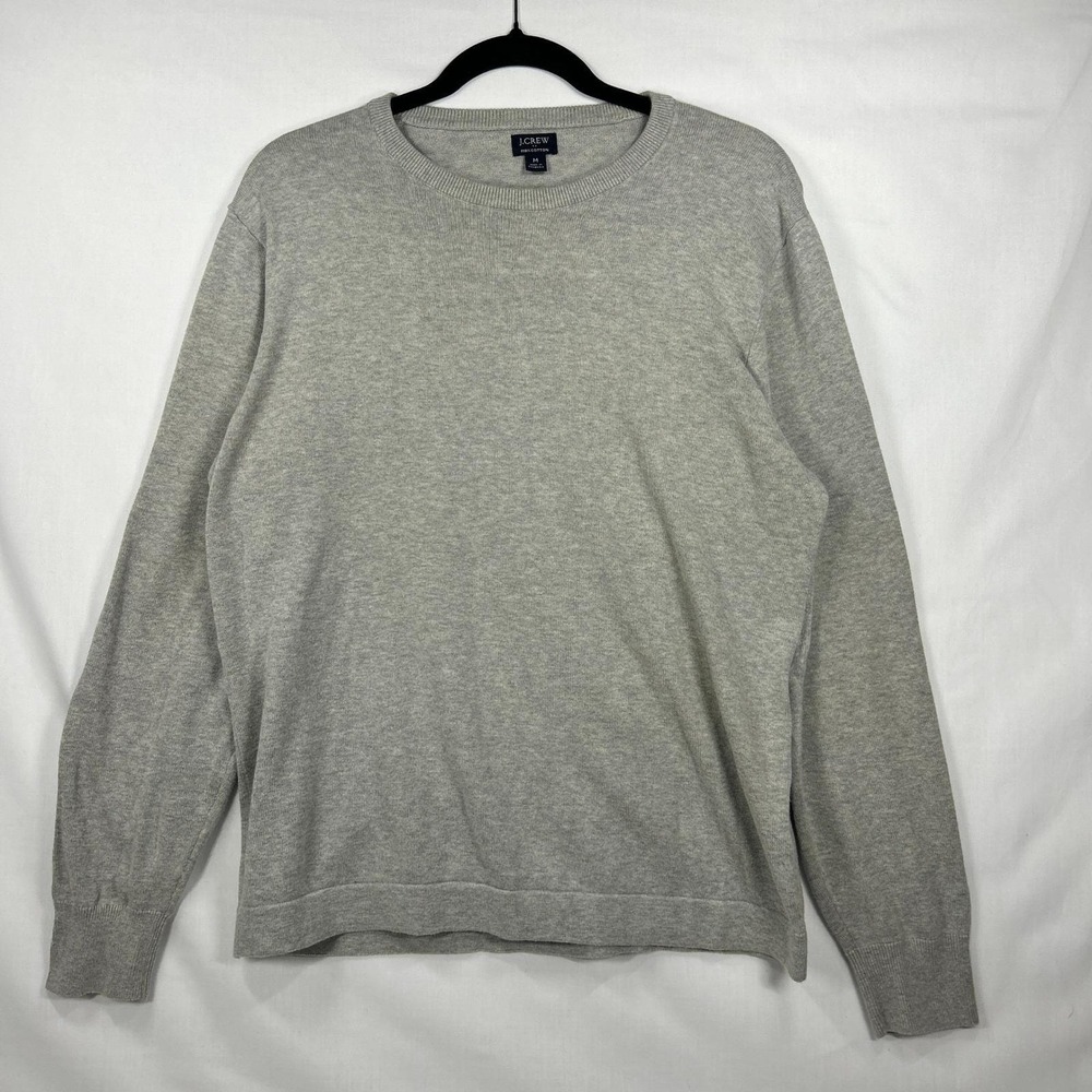 J.Crew Gray 100% Cotton Crewneck Sweater Size M